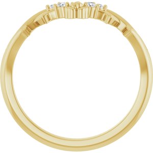 14K Yellow Gold Natural Diamond Round 1.5 Mm Natural Diamond Polished .04 Ctw Natural Diamond Ring Enhancer Size 7