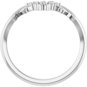 14K White Gold Natural Diamond Round 1.5 Mm Natural Diamond Polished .04 Ctw Natural Diamond Ring Enhancer Size 7