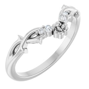 14K White Gold Natural Diamond Round 1.5 Mm Natural Diamond Polished .04 Ctw Natural Diamond Ring Enhancer Size 7