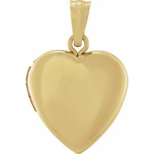 14K Yellow Gold 24 X 16 Mm Polished Heart Locket