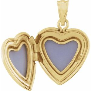 14K Yellow Gold 24 X 16 Mm Polished Heart Locket