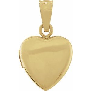 14K Yellow Gold 20 X 12 Mm Polished Heart Locket