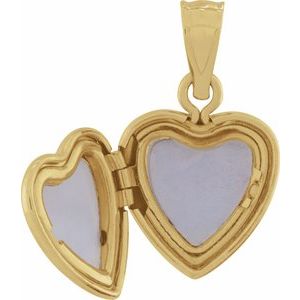 14K Yellow Gold 20 X 12 Mm Polished Heart Locket