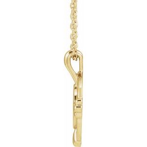14K Yellow Gold 16.6 X 13.65 Mm 16-18 In Polished Engravable Sculptural Necklace