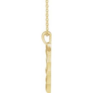 14K Yellow Gold 22.49 X 17.02 Mm 16-18 In Polished Bamboo Heart Necklace