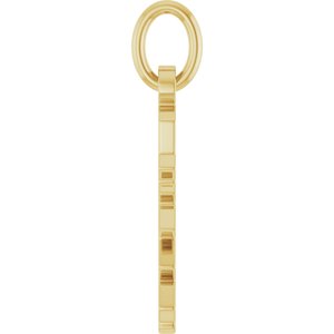 14K Yellow Gold Polished Gothic Zodiac Pendant