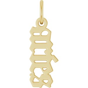 14K Yellow Gold Polished Gothic Zodiac Pendant