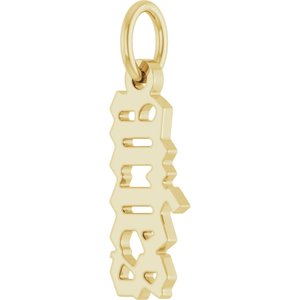 14K Yellow Gold Polished Gothic Zodiac Pendant