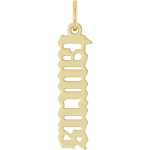 14K Yellow Gold Polished Gothic Zodiac Pendant