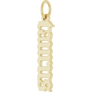 14K Yellow Gold Polished Gothic Zodiac Pendant