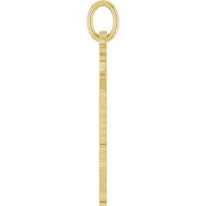 14K Yellow Gold Polished Gothic Zodiac Pendant