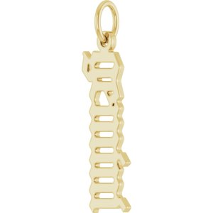 14K Yellow Gold Polished Gothic Zodiac Pendant