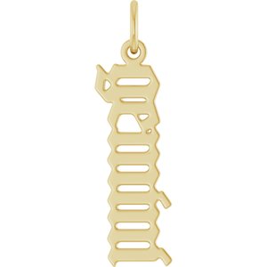14K Yellow Gold Polished Gothic Zodiac Pendant