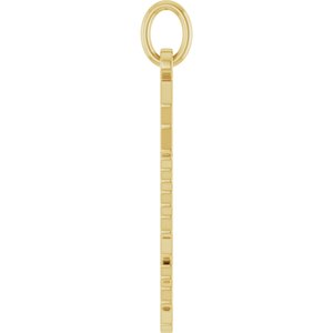 14K Yellow Gold Polished Gothic Zodiac Pendant
