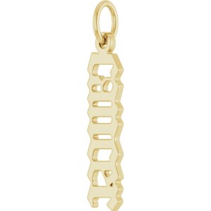 14K Yellow Gold Polished Gothic Zodiac Pendant