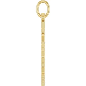 14K Yellow Gold Polished Gothic Zodiac Pendant