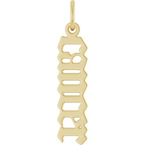 14K Yellow Gold Polished Gothic Zodiac Pendant