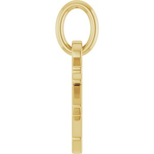 14K Yellow Gold Polished Gothic Zodiac Pendant