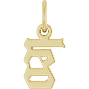 14K Yellow Gold Polished Gothic Zodiac Pendant