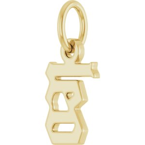 14K Yellow Gold Polished Gothic Zodiac Pendant