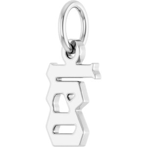 Sterling Silver Polished Gothic Zodiac Pendant