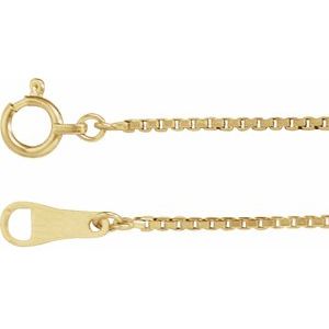 18K Yellow Gold Box Chain, Length: 20 In, Width: 1 Mm