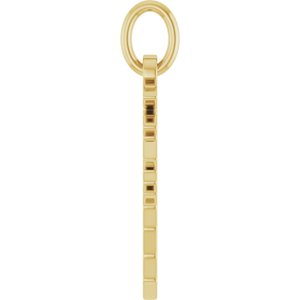 14K Yellow Gold Polished Gothic Zodiac Pendant