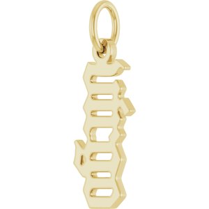 14K Yellow Gold Polished Gothic Zodiac Pendant