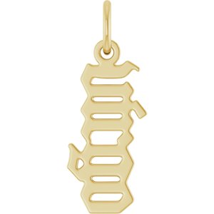 14K Yellow Gold Polished Gothic Zodiac Pendant