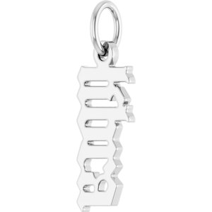 Sterling Silver Polished Gothic Zodiac Pendant