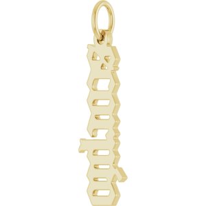 14K Yellow Gold Polished Gothic Zodiac Pendant