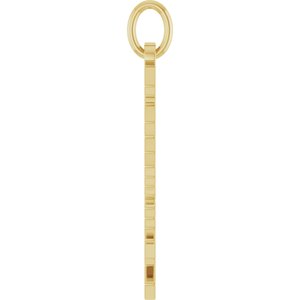 14K Yellow Gold Polished Gothic Zodiac Pendant