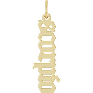 14K Yellow Gold Polished Gothic Zodiac Pendant