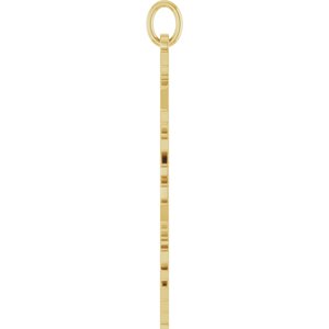 14K Yellow Gold Polished Gothic Zodiac Pendant