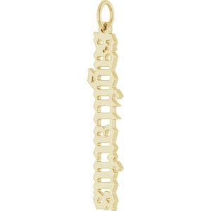 14K Yellow Gold Polished Gothic Zodiac Pendant