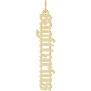 14K Yellow Gold Polished Gothic Zodiac Pendant