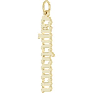 14K Yellow Gold Polished Gothic Zodiac Pendant