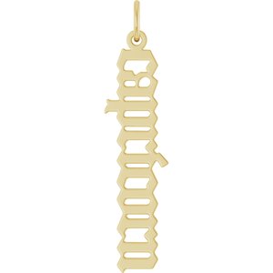 14K Yellow Gold Polished Gothic Zodiac Pendant