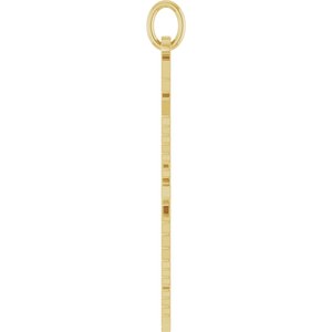 14K Yellow Gold Polished Gothic Zodiac Pendant