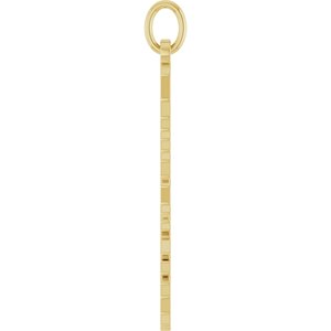 14K Yellow Gold Polished Gothic Zodiac Pendant