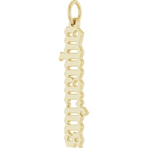 14K Yellow Gold Polished Gothic Zodiac Pendant