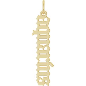 14K Yellow Gold Polished Gothic Zodiac Pendant