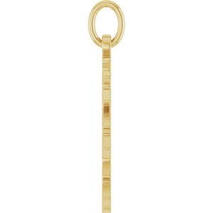 14K Yellow Gold Polished Gothic Zodiac Pendant