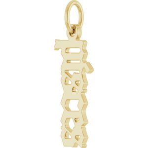 14K Yellow Gold Polished Gothic Zodiac Pendant