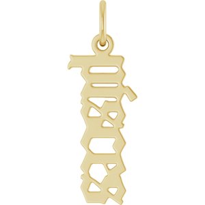 14K Yellow Gold Polished Gothic Zodiac Pendant