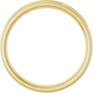 14K Yellow Gold 2.3 Mm Polished Floral Patterned Band Size 7