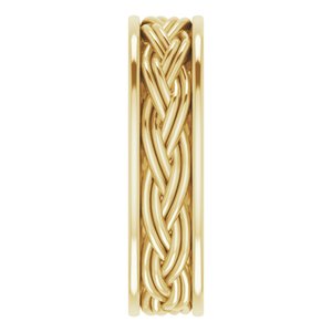 10k Yellow Or White Or Rose Gold Woven-Design Comfort-Fit Flat Band
