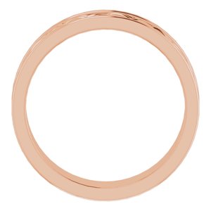 18k Yellow Or White Or Rose Gold Woven-Design Comfort-Fit Flat Band
