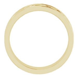 18k Yellow Or White Or Rose Gold Woven-Design Comfort-Fit Flat Band