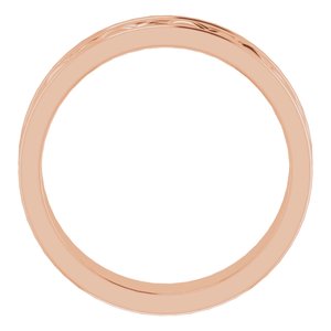 18k Yellow Or White Or Rose Gold Woven-Design Comfort-Fit Flat Band
